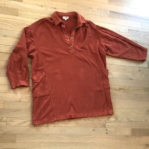 Burnt Orange Umgee Rugby Shirt